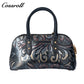Vintage Embossed Leather Shell Bag for Women, Hand-Carved Handbag & Crossbody Purse