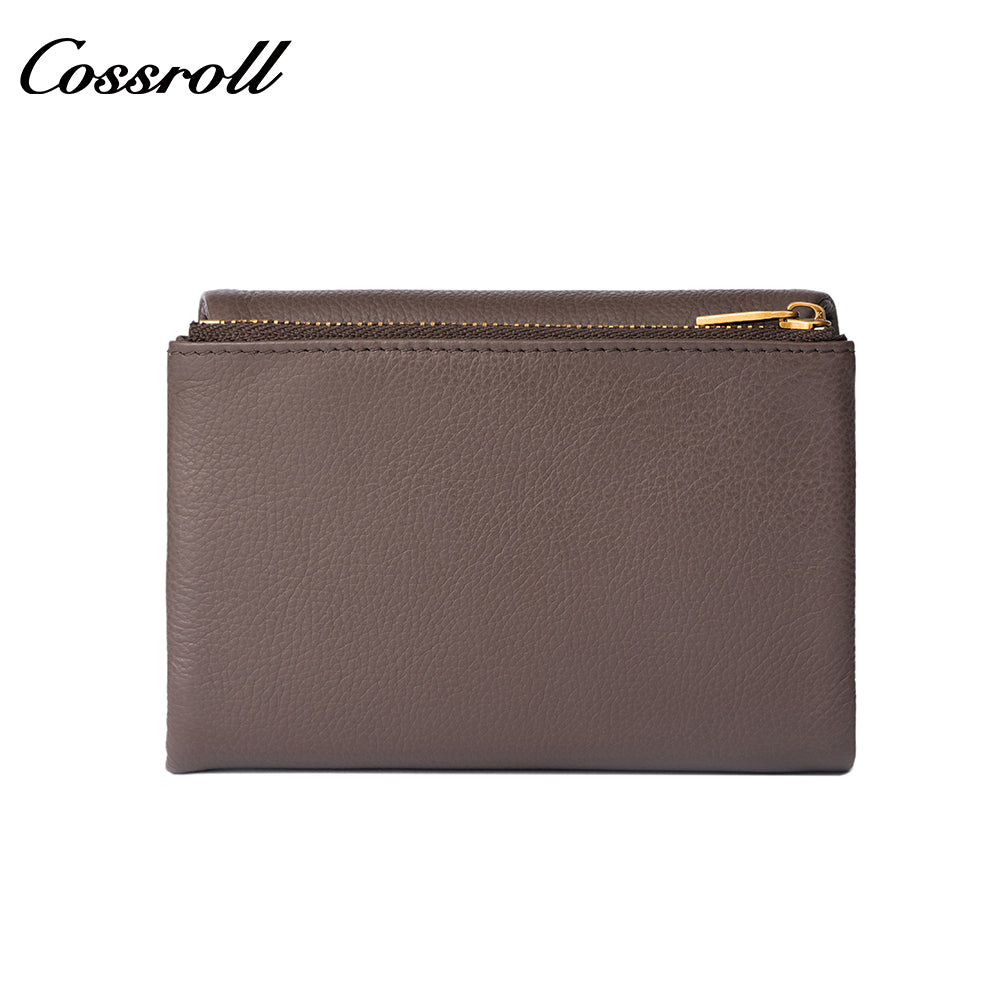 Women's wallet leather short wallet, fashionable soft leather, large capacity with multiple card slots.