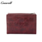 Genuine Leather Women's Wallet, Short Waxed Leather, Multiple Card Slots, ID and Coin Purse