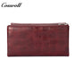Genuine leather wallet, tri-fold, fashionable soft cowhide clutch, large-capacity women's wallet