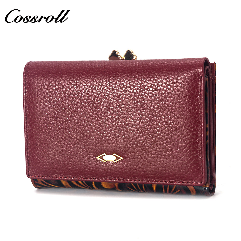 Wholesale High Quality  ladies purse  geniune leather wallet  Lychee leather