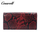 Explosive factory recommends snake pattern classic long ladies wallet wine red