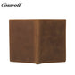 Men's genuine leather short wallet, European and American vintage handcrafted crazy horse leather