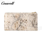 Women's long snakeskin print leather wallet