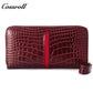 Best Selling Quality ladies dollar bill wallet crocodile texture Genuine Leather