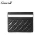 Slim Genuine Leather Card Holder with Diamond Quilted Embossing, Multi-Slot ID & Business Card Case