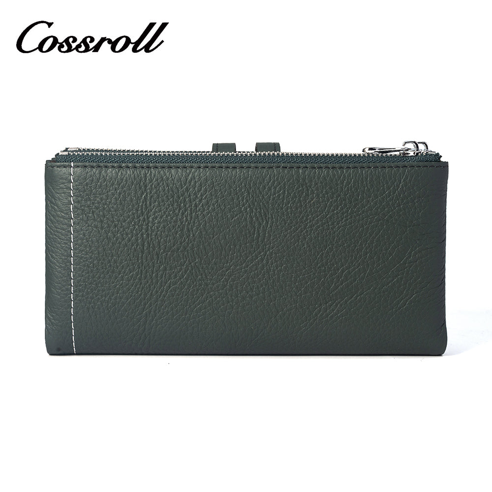 Green Long Women's Leather Wallet