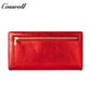 Genuine leather wallet for women, European and American style, oiled wax leather with zipper, double-layer stylish bill purse