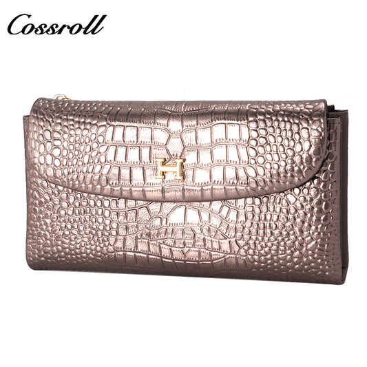 New Designed  high women  crocodile texture Genuine Leather