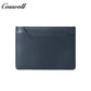 Solid Navy Genuine Leather Card Holder, Slim Multi-Slot Cowhide Card Case, Portable Mini ID Card Organizer