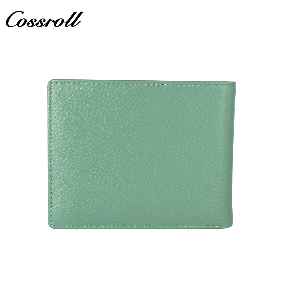 Factory custom short simple leather purse for women cowhide coin bag for women purse money clip