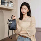 Premium sense of head layer cowhide leather cell phone bag mini exquisite cute handheld shoulder bag