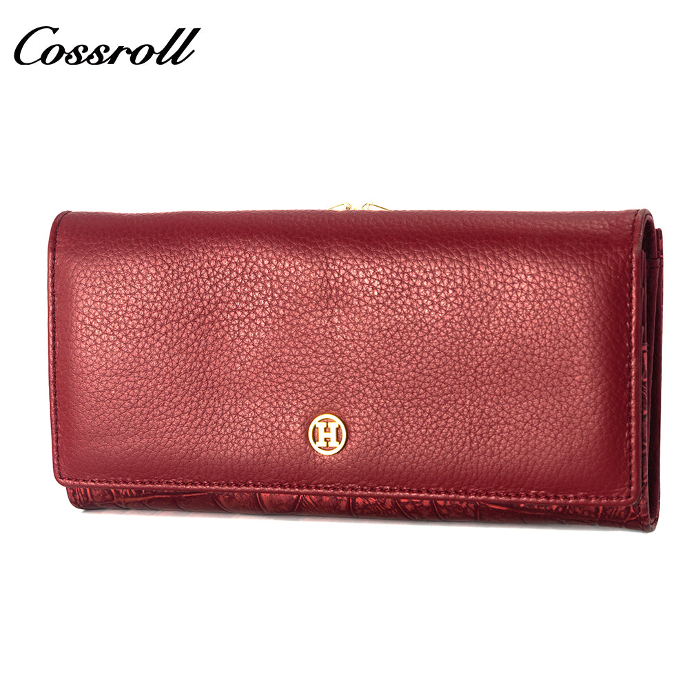 Innovative Design ladies purses multiple slots geniune leather wallet  Lychee leather