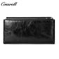 Popular Decorative genuine leather purse handmade long wallets oil wax leather ladies handmade Elegant