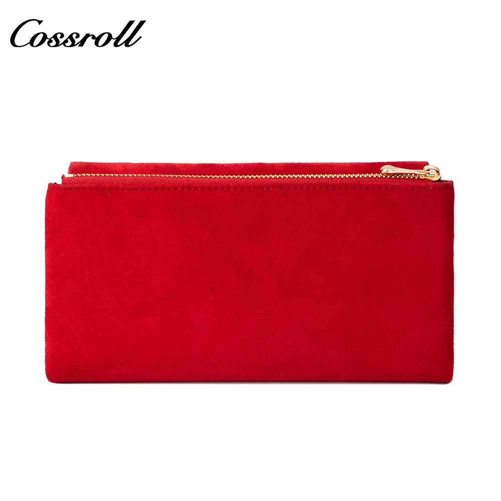 Women's Short Wallet with Multiple Card Slots, Coin Purse, Suede Surface, Magnetic Snap Closure
