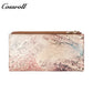 Wallet leather women's foreign trade long leather splicing money clip large capacity head layer cowhide wallet