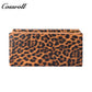 Women's Leopard Print Long Wallet with Large Capacity and Soft Leather Texture