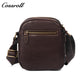 Men's Full Grain Leather Crossbody Bag, Multi-compartment Zipper Genuine Leather Shoulder Bag, Casual Everyday Carry Sling Bag