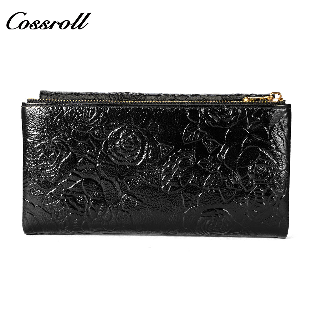 2024 Hot Sale & High Quality Customized  for women geniune leather wallet  Chinese vintage embossed purse