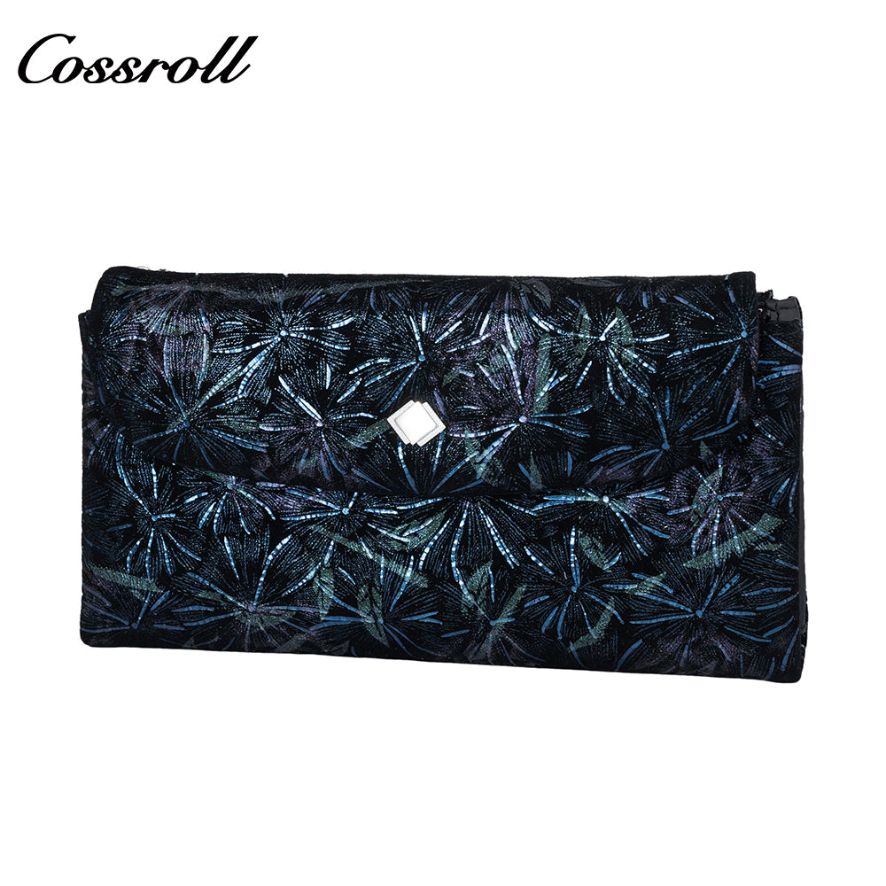 Leather women's purse Multi-functional pattern fashion short long cowhide wallet multi-card holding bag factory custom