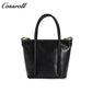 Women's Waxed Cowhide Handheld Tote Bag, Versatile Shoulder & Crossbody Commuter Bag