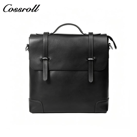 Genuine Leather Briefcase for Men, Large Capacity Laptop Handbag, Multi-Functional Business Commute Bag, Support Handheld / Shoulder / Crossbody / Backpack Carry