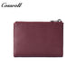 Women's top-grain cowhide wallet with multiple card slots genuine leather card holder and zippered coin pocket