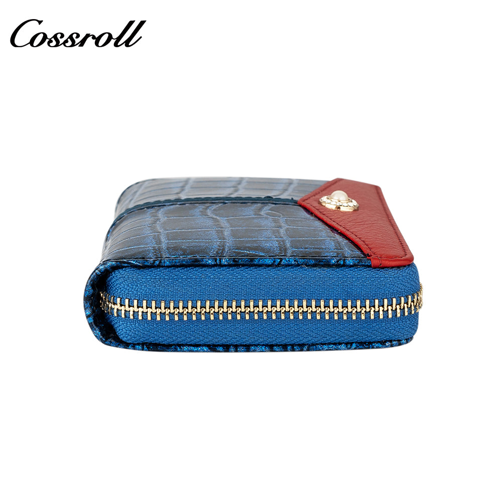 Factory Directly Supply Wallets for women  crocodile texture patent leather