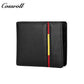 Men's wallet simple short money clip vintage lychee grain soft leather wallet multi card space large capacity