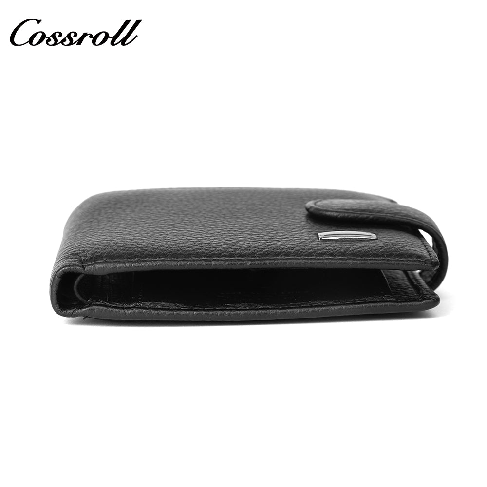 New men's genuine leather wallet, business ultra-thin, large capacity with card slots and bill compartment, factory customized