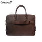 Men's Genuine Leather Business Briefcase, Pebbled Cowhide Large Capacity Handheld Laptop Bag, Shoulder Bag for Office, Business Trip & Daily Commute