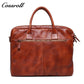 Crazy horse skin hand-painted handbag Vintage men's diagonal back layer cowhide leather bag Business briefcase