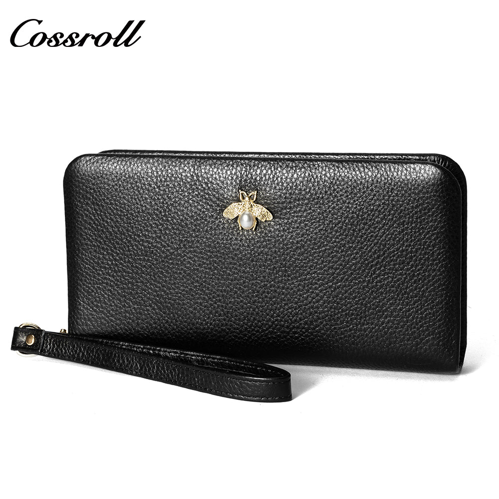 2024 Wholesale High Quality  ladies purse  geniune leather wallet  Lychee leather