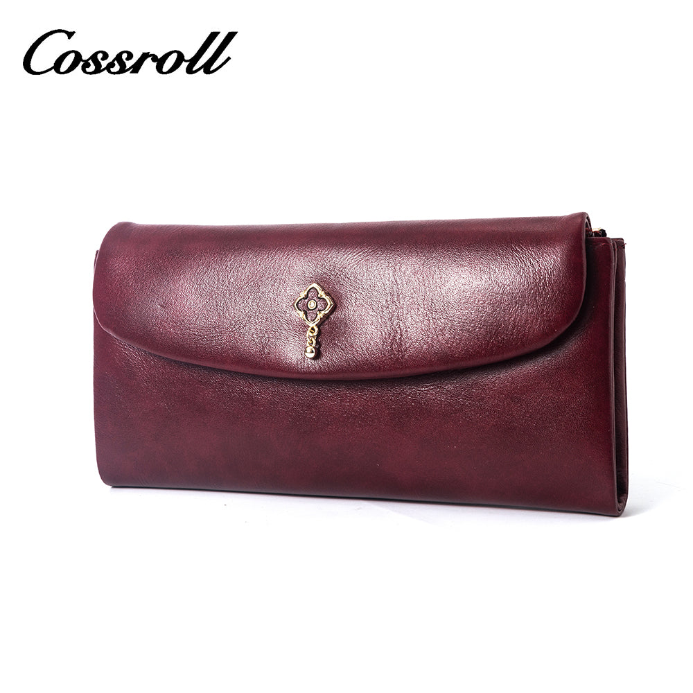 2023 Best New Products dark blue long leather wallet women With Top Selling