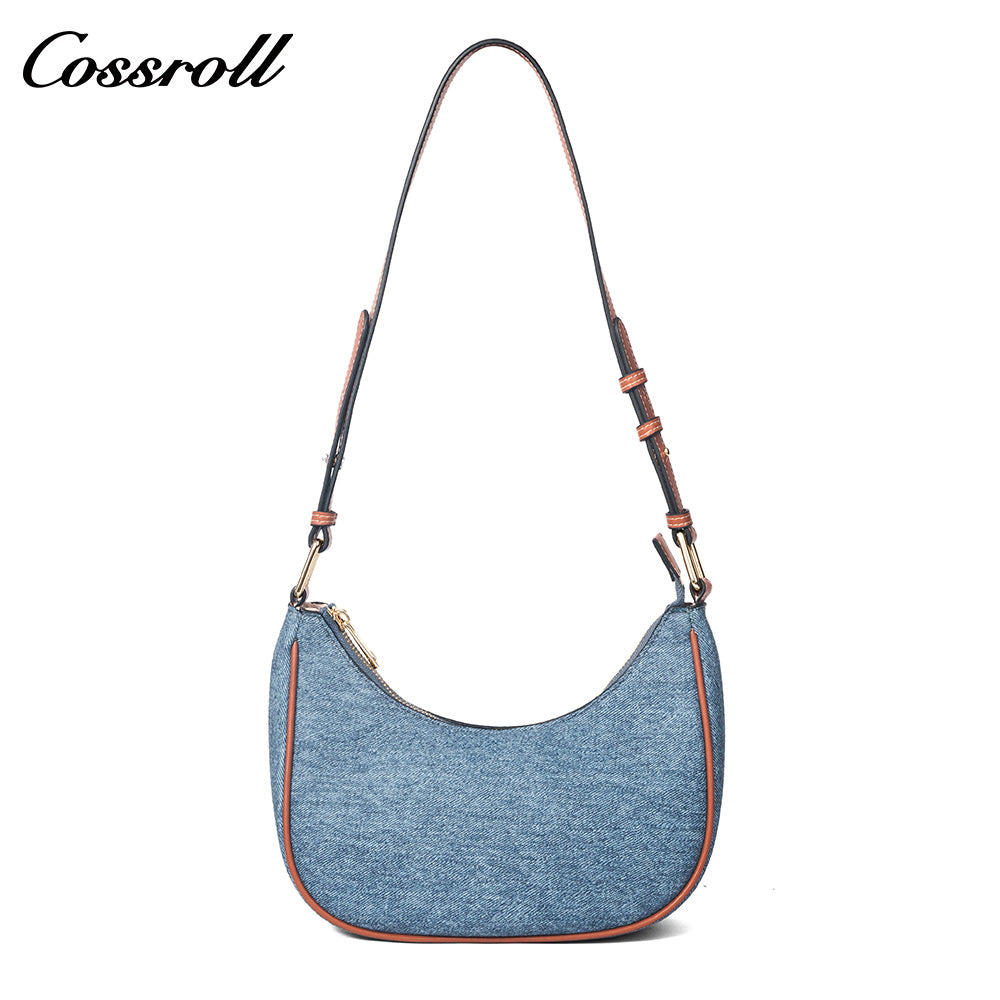 Denim Underarm Bag, Casual Shoulder Bag for Women, Commute Crossbody Purse with Adjustable Strap