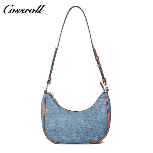 Denim Underarm Bag, Casual Shoulder Bag for Women, Commute Crossbody Purse with Adjustable Strap