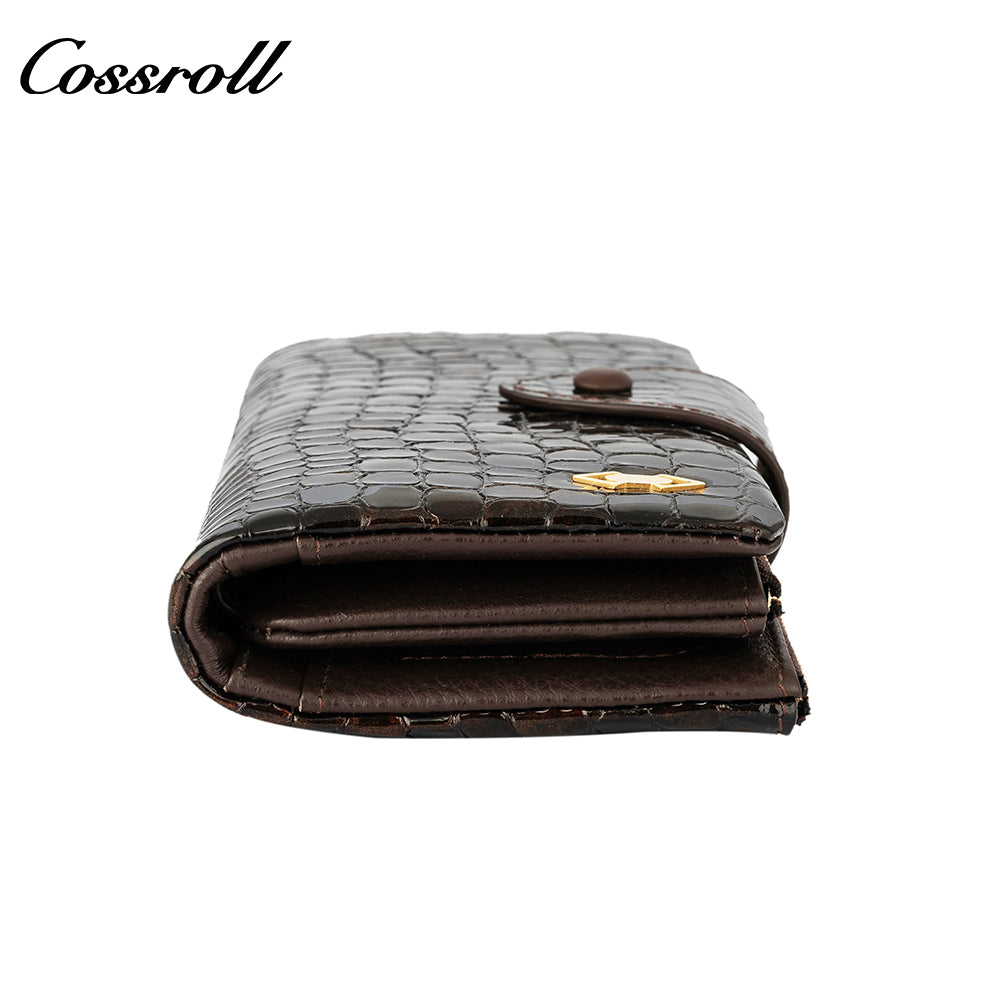 Best Selling Quality ladies dollar bill wallet crocodile texture Genuine Leather