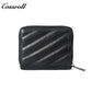 Women's Genuine Leather Short Zip Wallet, Multi Card Slots Multi-Functional Coin Purse & ID Card Holder