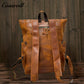 Vintage Crazy Horse Leather Backpack for Men, Genuine Leather Large Capacity Travel Backpack