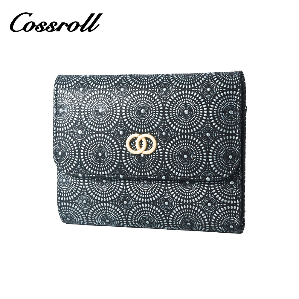 Brand New slim black leather wallet women With High Quality