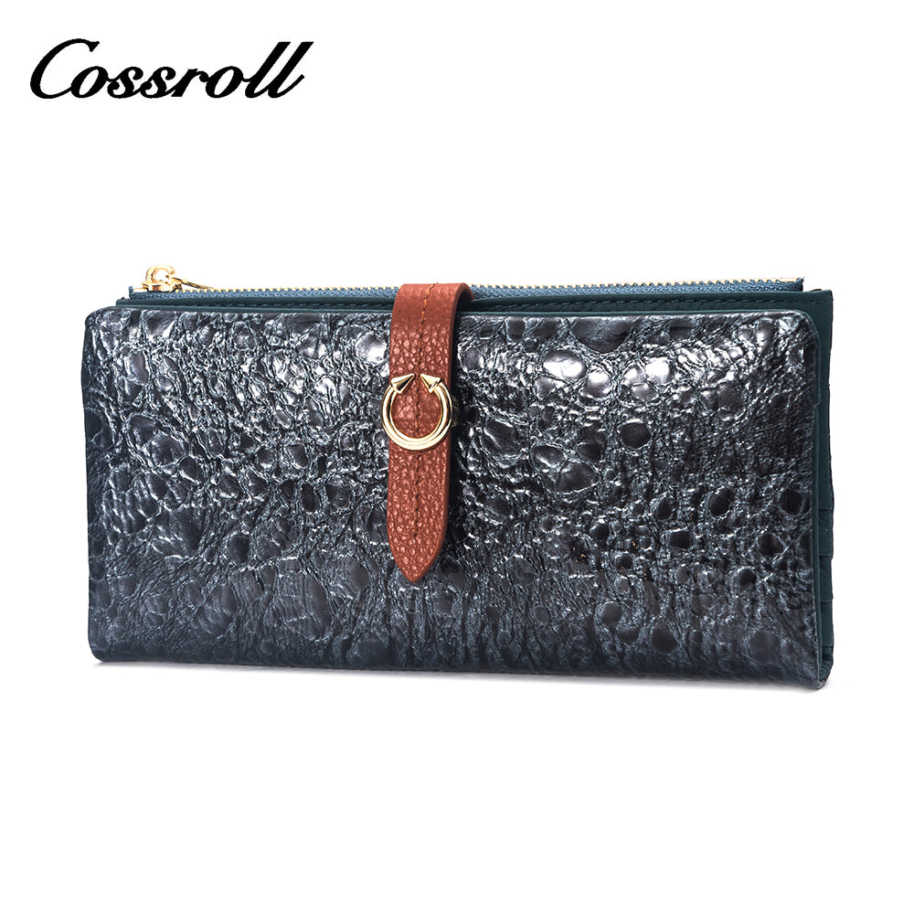 2023 Best New Products dark blue long leather wallet women With Top Selling