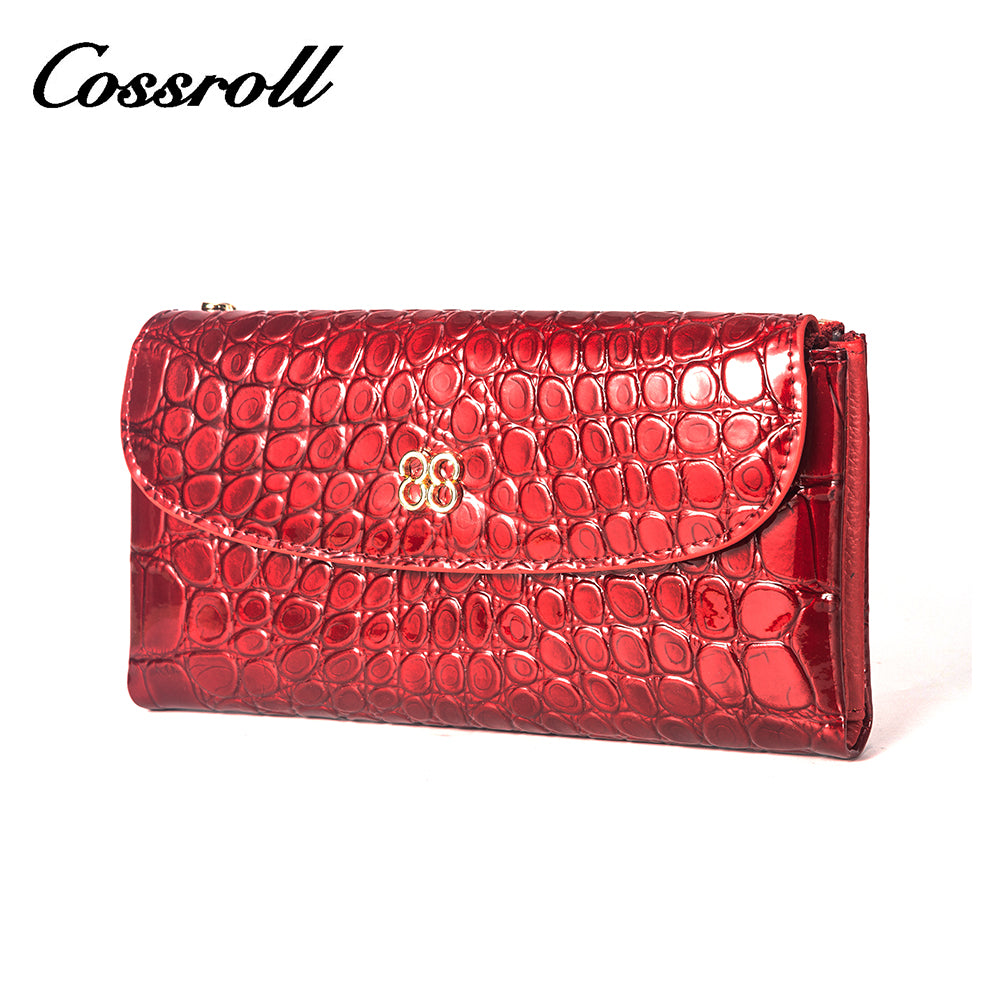 Most Popular red leather zip wallet for women With Best Brand