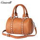 Top-grain leather Boston bag, premium vintage handbag for women, can be carried by hand, on the shoulder, or crossbody