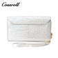 New Stock Arrival white women's leather zip wallets With Power Sellers