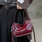 Oil wax cowhide bag female new fashion hundred with shoulder bag senior sense of niche retro commuting crossbody bag