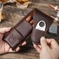 New retro Crazy Horse cowhide three cigar holder Portable cigar holder leather cigar storage bag