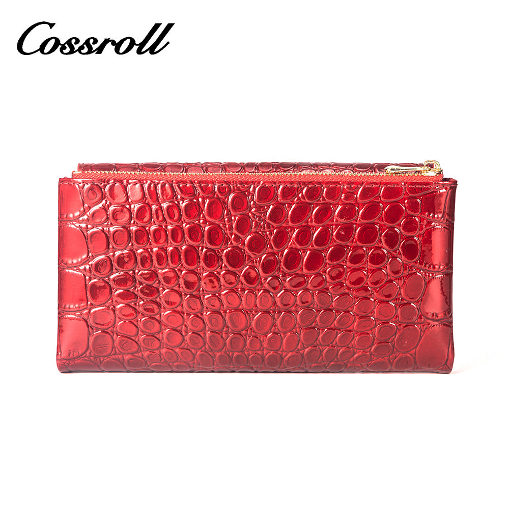 Most Popular red leather zip wallet for women With Best Brand