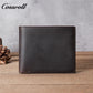 Men's Crazy Horse Leather Wallet, Top-Grain Cowhide, Tri-Fold Wallet