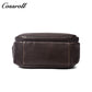 Men's Full Grain Leather Crossbody Bag, Multi-compartment Zipper Genuine Leather Shoulder Bag, Casual Everyday Carry Sling Bag