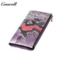 Women's wallet European and American vintage single zipper wallet snake print fashion large capacity card case